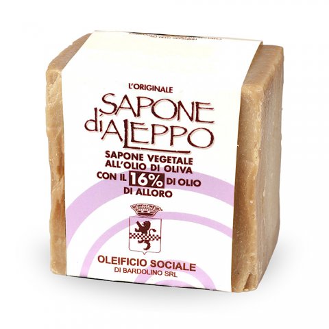 SAPONE DI ALEPPO CUBO 16% OLIO DI ALLORO