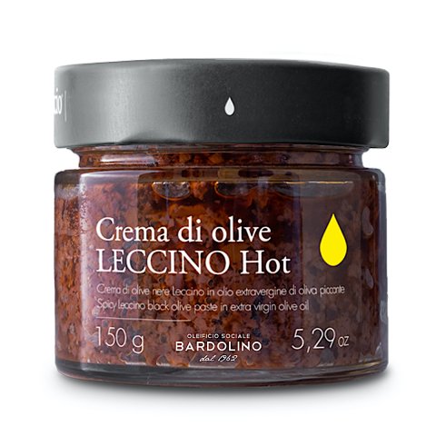 CREMA DI OLIVE "LECCINO" PICCANTE IN OLIO EXTRA VERGINE DI OLIVA