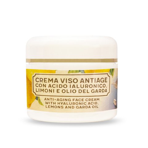 CREMA VISO ANTIAGE CON ACIDO JALURONICO LIMONI E OLIO DEL GARDA