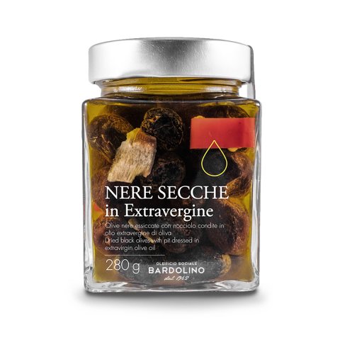 DRIED BLACK OLIVES IN EXTRA VIRGIN OLIVE OIL