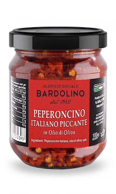 PEPERONCINO PICCANTE TRITATO IN OLIO DI OLIVA " Iasa" - Formato gr. 100