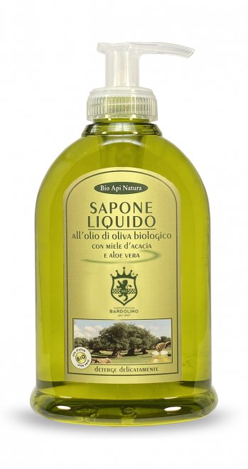 SAPONE LIQUIDO OLIO DI OLIVA, MIELE D'ACACIA E ALOE VERA