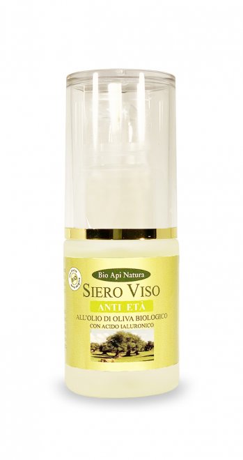 ANTI-AGING FACE SERUM WITH ORGANIC OLIVE OIL AND HYALURONIC ACID